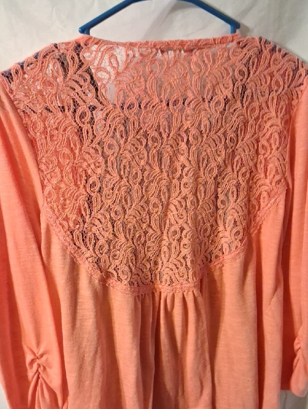 Maurices Coral Lace-Shoulder Cardigan Over Floral Tank - Picture 7 of 8
